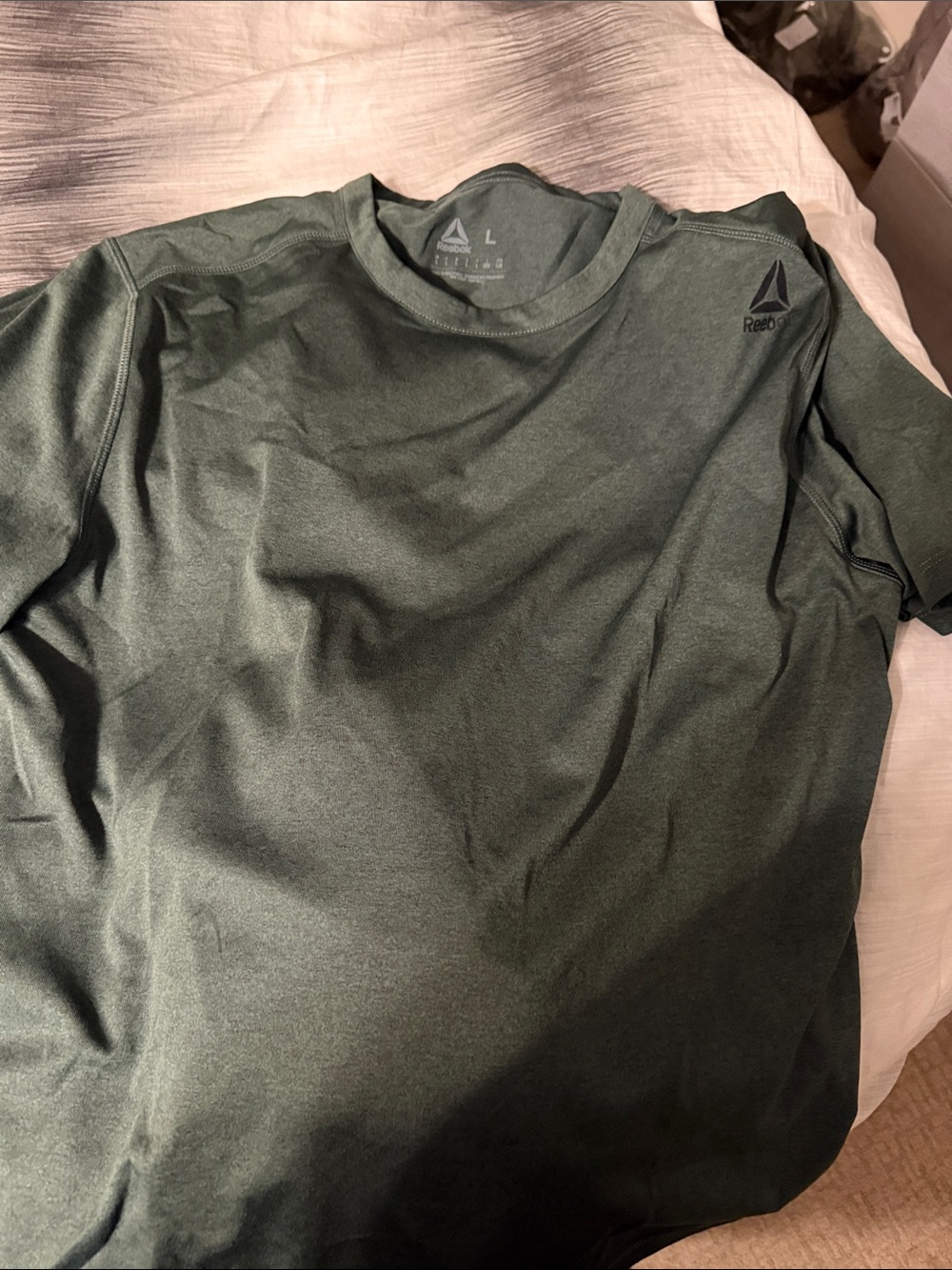 Reebok Men’s Short-Sleeve Crew Tee — Dark Green